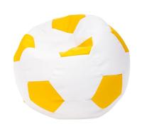 Ecopuf Football Pouf XL - Pouf Chambre Ballon de Foot en Simili Cuir - Génial pour Les Fans de Football, Les Enfants - Pouf Salon - Pouf Enfant - Fauteuil Gaming - 105x80cm, Jaune Citron E18