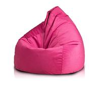 Ecopuf Fuzzy - Pouf Fauteuil en Microfibre - Pouf Poire Adulte - Fauteuil Relax Salon - Pouf Salon avec Rembourrage en Billes de Polystyrène - Meubles de Salon - 80x110 cm - Rose A105