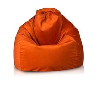 Ecopuf Fuzzy - Pouf Fauteuil en Microfibre - Pouf Poire Adulte - Fauteuil Relax Salon - Pouf Salon avec Rembourrage en Billes de Polystyrène - Meubles de Salon - 80x110 cm - Orange A44
