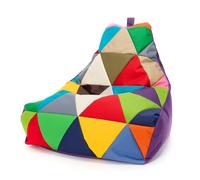 Ecopuf - Keiko Fauteuil patchwork d'extérieur - Pouf boules de polystyrène - Sac en tissu imperméable - Fauteuil de détente - Ameublement d'intérieur - Fauteuil taille M - 100 x 80 x 85 cm - Violet