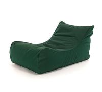 Ecopuf - Master Canapé Pouf Outdoor Chaise Longue - Pouf Fauteuil avec Pochette de Rangement et Poignée - Sac en Tissu imperméable - Fauteuil Relax Salon - 115x65x60cm, Vert Bouteille M14