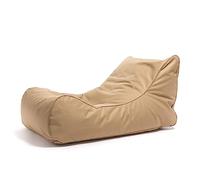 Ecopuf - Master Polyester Canapé Pouf Outdoor Chaise Longue - Pouf Fauteuil avec Pochette de Rangement et Poignée - Fauteuil Relax Salon - 115x65x60cm, Beige Nc17