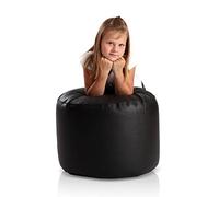 Ecopuf Point Pouf repose-pieds en simili cuir rempli de boules de polystyrène - Tabouret d'intérieur Puff
