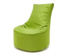 Ecopuf - Pouf avec dossier haut en polyester - Rembourrage en boules de polystyrène - Schtroumpf pour s'asseoir adapté pour l'extérieur et l'intérieur - Petite taille 65 x 75 cm, couleur verte