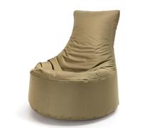 Ecopuf - Pouf avec dossier haut en polyester - Rembourrage en boules de polystyrène - Schtroumpf pour s'asseoir adapté pour l'extérieur et l'intérieur - Grande taille 85 x 80, couleur sable