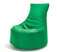 Ecopuf - Pouf avec dossier haut en polyester - Rembourrage en boules de polystyrène - Schtroumpf pour s'asseoir adapté pour l'extérieur et l'intérieur - Grande taille 85 x 80, couleur verte