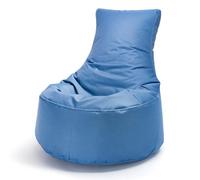 Ecopuf - Pouf avec dossier haut en polyester - Rembourrage en boules de polystyrène - Schtroumpf pour s'asseoir adapté pour l'extérieur et l'intérieur - Grande taille 85 x 80, couleur bleu cobalt