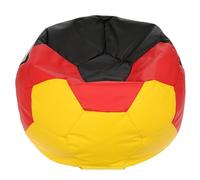Ecopuf Pouf Ballon de Football en Similicuir - Design Drapeau Allemand - pour Enfants et Adultes - Pouf pour Fans de Football avec Billes EPS et Coutures Résistantes - Taille 90 x 55 cm