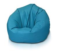 Ecopuf - Pouf chaise de sac bleu ciel taille L - Schtroumpf pour s'asseoir d'extérieur et intérieur - Puff en tissu anti-déchirure imperméable - Rembourrage en boules de polystyrène - Dim 95 x 65 cm
