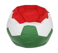 Ecopuf Pouf en Similicuir - Design Drapeau Italien - pour Enfants et Adultes - Fauteuil pour Les Fans de Football avec Billes EPS et Coutures résistantes - Dimensions 90 x 55 cm