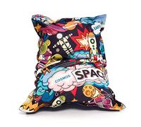 Ecopuf Pouf Fauteuil Bag | Coussin en polyester imperméable fantaisie Design Taille M | Coussin de sol | Fauteuil sac d'extérieur rembourré perles de polystyrène EPS Dim 100 x 140 cm