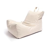 Ecopuf - Pouf Fauteuil Chaise Longue - Pouf Salon avec Pochette et Poignée - Fauteuil Relax Salon - Canapé Pouf Flavio en Tissu Imperméable - Pouf Chambre - Crème Nc18