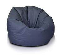 Ecopuf - Pouf Fauteuil Gigoteuse Gris Taille M - Schtroumpf pour s'asseoir d'extérieur et intérieur - Puff en tissu anti-déchirure imperméable - Rembourrage en boules de polystyrène - Dim 90 x 50 cm