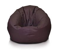 Ecopuf - Pouf fauteuil sac marron taille L - Schtroumpf pour s'asseoir d'extérieur et intérieur - Puff en tissu anti-déchirure imperméable - Rembourrage en boules de polystyrène - Dim 95 x 65 cm