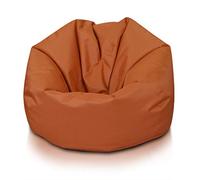 Ecopuf - Pouf fauteuil sac marron taille M - Schtroumpf pour s'asseoir d'extérieur et intérieur - Puff en tissu anti-déchirure imperméable - Rembourrage en boules de polystyrène - Dim 90 x 50 cm