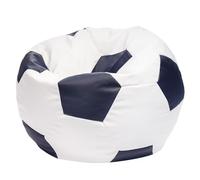 Ecopuf Pouf Football M - Fauteuil de jeu en simili cuir - Idéal pour les fans - salon - enfants - 65 x 45 cm, bleu E11