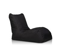 Ecopuf - Pouf Naomi en Polyester - Assise Confortable Style Méridienne - Rembourrage en Billes de Polystyrène - pour Le Salon - Tissu Résistant et Facile à Nettoyer - Couleur Noir NC14