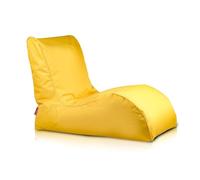 Ecopuf - Pouf Naomi en Polyester - Assise Confortable Style Méridienne - Rembourrage en Billes de Polystyrène - pour Le Salon - Tissu Résistant et Facile à Nettoyer - Couleur Jaune NC4