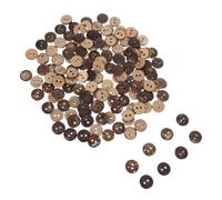 Écorce de Noix Boutons Ronds 13mm 150 Pièces Marron à 2 Trous | Style Bohème Rustique Vintage, Texture Organique Décorative, pour Paquet, Manteaux et Vestes