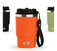 ECOROOTS Thunder - Bouteille Isotherme 470 ml avec Couvercle 3 en 1 et Paille | Sans BPA | Gobelet Café à Emporter pour Bureau, Voyages, Sport et Plein Air | Passe au Lave-Vaisselle (ORANGE MARS)