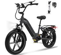 ECORUSH ECO R6 Vélo Électrique, Batterie de 48 V/15,6 A, Châssis Haute Résistance, Pneus Larges 20×4,0 Pouces, 7 Vitesses, Écran LCD, VTT Électrique de 250W 25 km/h pour Hommes et Femmes