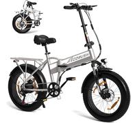 ECORUSH Vélo Électrique Pliable, Moteur 250W + 75NM, Batterie 48V/12Ah, pour Hommes et Femmes, Pneus 20×4,0 Pouces, 7 Vitesses, 25 km/h, VTT Électrique Tout-Terrain
