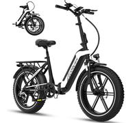 ECORUSH Vélo Électrique Pliable, Pneus 20×4,0 Pouces, Châssis Haute Résistance, Batterie de 48V 499.2Wh, 7 Vitesses, Écran LCD, VTT Électrique de 250W 25 km/h pour Hommes et Femmes
