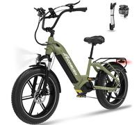 ECORUSH Vélo Électrique, VTT électrique 48 V/15,6 Ah, Châssis Haute Résistance, Pneus Larges 20×4,0 Pouces, 7 Vitesses, Écran LCD, Velo Electrique pour Homme et Femme