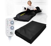 EcoSapiens Couverture Sauna , Infrarouge 220x1800cm, 2 Zones de Chauffage, Sauna Portable à la Maison, Thérapie Infrarouge, Détoxification du Corps, Anti-âge, Machine de Beauté