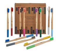 EcoSlurps 12 brosses à dents en bambou, fourniture d'un an, multipack familial biodégradable et respectueux de l'environnement