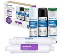 Ecosoft Filtre à osmose inverse - Set de recharges 5 étapes sans pompe avec alcalinisateur - Eau potable domestique équilibrée - Installation sous évier