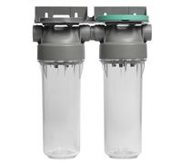 ECOSOFT Porte filtre eau double 9’’3/4 2P, connexion 1'', support de fixation, clé, conçu pour une filtration de l’eau du robinet facile, sûre, fabrication européenne