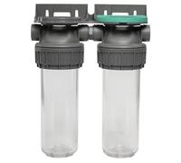 ECOSOFT Porte filtre eau double 9’’3/4 3P, connexion 1'', support de fixation, clé, conçu pour une filtration de l’eau du robinet facile, sûre, fabrication européenne