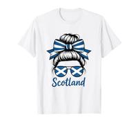 Écosse Messy Bun Girl Scottish Roots T-Shirt