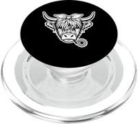 Écosse Vache Highland Bow Line Art Ferme Animal Vache Peau de Vache PopSockets PopGrip pour MagSafe