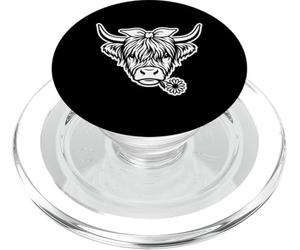 Écosse Vache Highland Bow Line Art Ferme Animal Vache Peau de Vache PopSockets PopGrip pour MagSafe