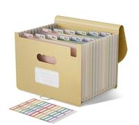 EcoStash Trieur 12 Compartiments A4, Rangement Papier Administratif, Organiseur de Dossiers Accordéon en Paille de Blé, Classeur Range Document, Sans BPA, Retour à la Nature, Vie Saine - Jaune Blé