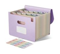 EcoStash Trieur 12 Compartiments A4, Rangement Papier Administratif, Organiseur de Dossiers Accordéon en Paille de Blé, Classeur Range Document, Sans BPA, Retour à la Nature,Vie Saine - Violet Lavande
