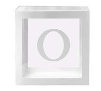 ECOSWAY 1Pc Transparent Carré Carton Boite Ballon Boite pour Bébé Douche Anniversaire Baptême Fête Décor - o