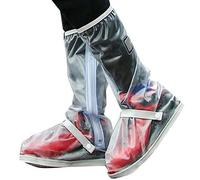 ECOSWAY 2Pcs Imperméable Chaussures Housse Réutilisable Pluie Bottes Moto Cyclisme Vélo Pliable sur Chaussure - Transparent, Medium