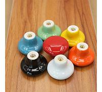 Ecosway 7 Couleur plein de Candy Clair Céramique Armoire Tiroirs Anse, Contracté Garde-Robe Coffre Porte Meuble Bouton Tirer Anse avec 2.5cm Visse ~ Petit 32mm - Large size