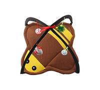 ECOSWAY Pliable Animal de Compagnie Chats Lit Mobile Jouer Tente Chaton Activité Coussin Jeu Jouets Maison Tapis Extérieur - Abeille