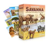 Écosystème : Savanna - Un jeu de cartes familiales à propos des animaux sur les forêts grassées de la Savanna africaine - Jeu éducatif amusant et éducatif pour enfants et adultes - Jeu de stratégie