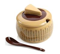Ecotal GbR Boîte de rangement pour Parmesan en céramique de fromage pour 150 g fromage parmesan avec cuillère pour parfait portions