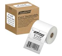 Ecotherm Lot de 4 rouleaux d'étiquettes thermiques 10 x 6,5 cm - Pour imprimantes thermiques directes Zebra LP2844, GC420, GK420, GX430, ZD220, ZD420, ZD500, ZD620, ZP-500, GT800