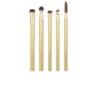 EcoTools Precious Metals Ensemble de pinceaux éclaircissants pour les yeux, kit de pinceaux de maquillage de précision pour fard à paupières, chrome, lot de 5 pièces