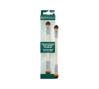 EcoTools Cream & Powder Dual Ended Eye Brush, Flat & Fluffy Eyeshadow Brush for Packing, Blending & Full Eye Looks, Sustainable Makeup Brush, Vegan & Cruelty-Free, 1 Count