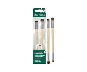 ECOTOOLS Duo de Pinceaux pour Mise en Valeur des Yeux, 1 Unité | Créez un look complet pour les yeux - Pinceaux de maquillage à double extrémité - Pour liquide, crème, poudre, eyeliner