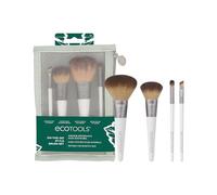 EcoTools On-The-Go Style, Pinceaux de Maquillage avec Trousse, Lot de 5 | Accessoire de Beauté, Format de Voyage Mini, Écoresponsable, pour Texture Poudre ou Liquide, Finition Naturelle, Sans Cruauté