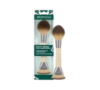 EcoTools Sculpt + Bronze Pinceau double extrémité, dense et moelleux, idéal pour poudre, crème ou liquide, format voyage, végétalien et sans cruauté
